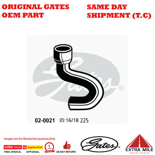 Gates Molded Heater Hose For Holden Camira SPFi 18JC 1.8L JD Petrol