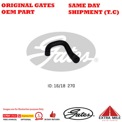 Gates Molded Heater Hose 02-0782 for TOYOTA Hilux MK V  2.4L D Diesel 4Cyl RWD