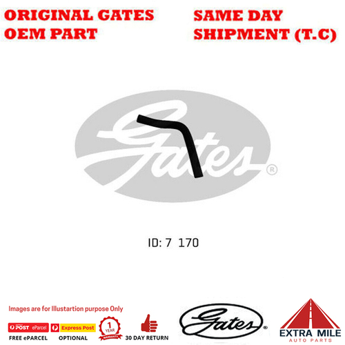 Gates Molded Heater Hose For FORD Laser KN KQ 1.6L ZM39, ZM, B6 - 02-1069