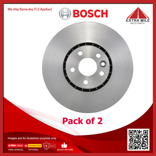 2X Bosch Front Disc Brake Rotor For Volvo XC60 D4, T6 P3 2.0L/3.0L/3.2L/2.4L