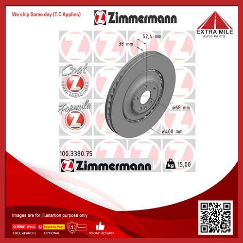 Zimmermann Disc Brake Rotor 400mm Front For Audi A8 D4 4H2, 4HL 3.0L/4.2L S8