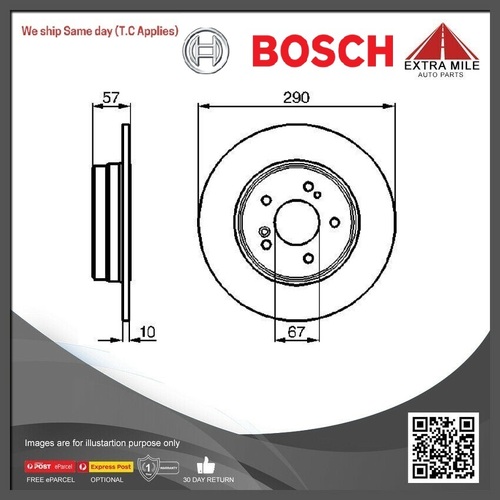 Bosch Disc Brake Rotor For Mercedes-Benz SL320 R129 3.2L M104.991 2D Convertible