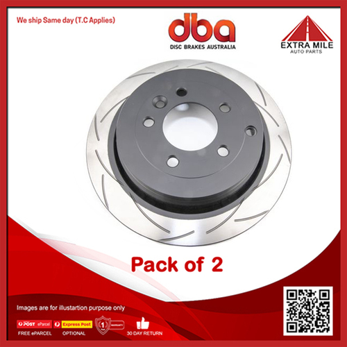 2X DBA Rear Disc Brake Rotor 4X4 Survival T2 Slotted For Land Rover Discovery