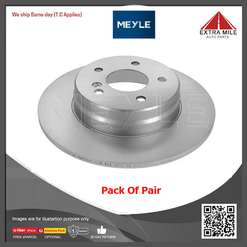 2xMeyle Disc Brake Rotor 290mm Rear For Mercedes-Benz CLC-Class CL203 1.8L