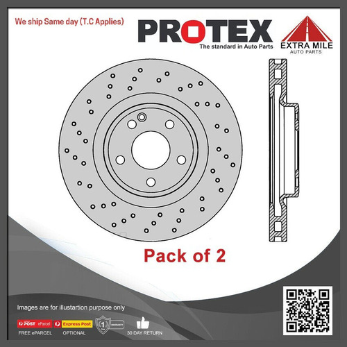 2xProtex Front Ultra Perf Rotor For MERCEDES BENZ GLA250 X156 2.0L Turbo AWD