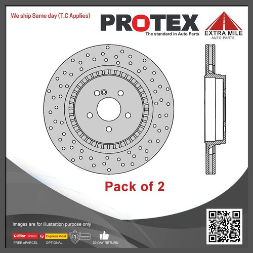 2x Protex Rear Ultra Perf Rotor For MERCEDES BENZ CL63 AMG C216 10/06 - 12/13