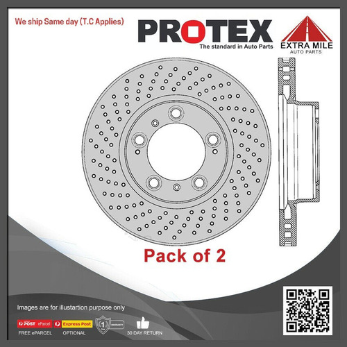 2x Protex Front Ultra Perf Rotor For PORSCHE Cayman S 3.4L Front L/H 11/05 on