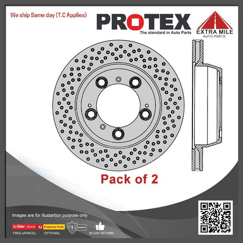 2x Protex Rear Ultra Perf Rotor For PORSCHE Boxster S Rear L/H 8/99 - 12/04