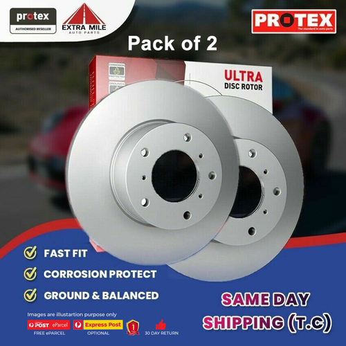 2X PROTEX Disc Brake Rotors -Rear For AUDI A5 8T 2D Cpe AWD.