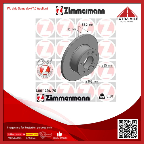 Zimmermann Disc Brake Rotor 303mm Front For Mercedes-Benz G-Class W460,W461,W463