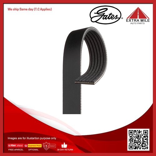 Gates V-Ribbed Belt For Hyundai i30 GD 1.8L/2.0L G4NB, G4NC Hatchback