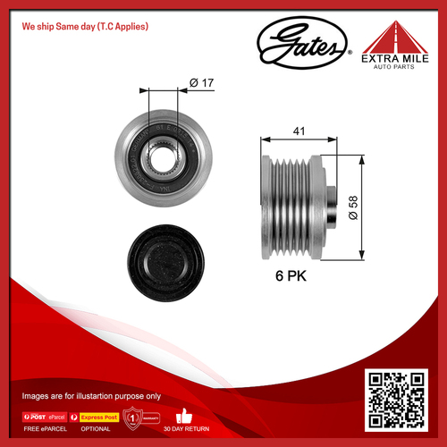 Gates Alternator Pulley For Fiat Doblo 263 1.6L/2.0L 263 A4.000,263 A5.000