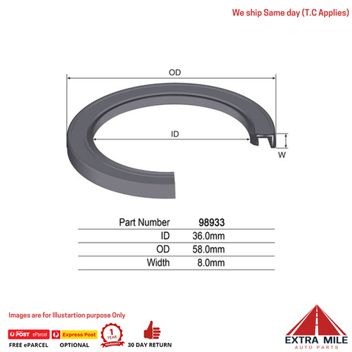 98933 - OIL SEAL for MINI HATCH R50 COOPER R53 COOPER S - AXLE / DRIVE SHAFT - FRONT INNER