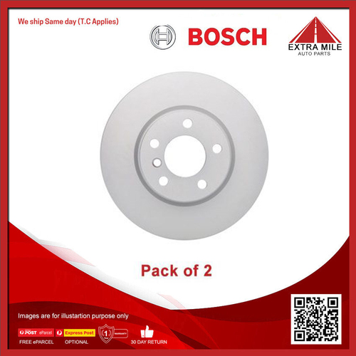 2X Bosch Front Brake Disc Rotor For BMW xDrive X3 F25, X4 F26 2.0L/3.0L -BD1601