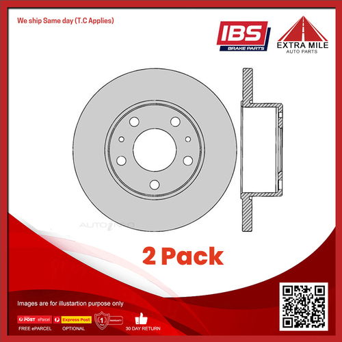 2x IBS Disc Brake Rotor Rear For Iveco Daily LWB,MWB 2.3L, 2.8L - BR15311