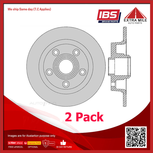 2x IBS Disc Brake Rotor Rear For Ford Telstar,Mazda 626,Capella 1.6L,1.8L,2.0L