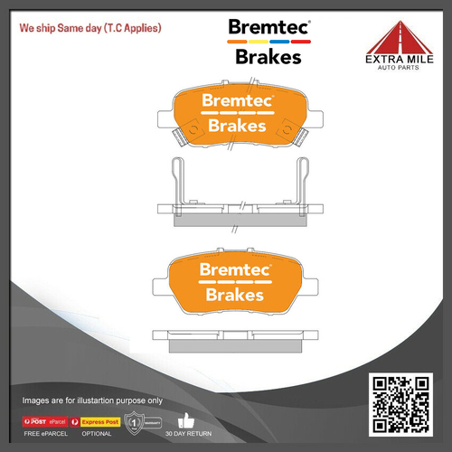 Bremtec Trade-Series Rear Brake Pad Set For Proton Exora 1.6L 2009 -On