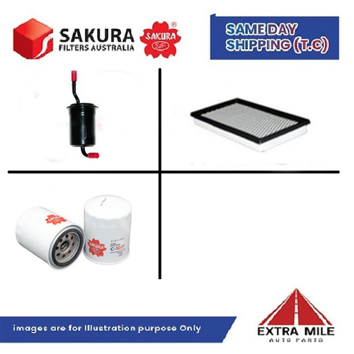 SAKURA Filter Kit For MAZDA 626 GVSERIES 2 F2 cyl4 2.2l Petrol 1990