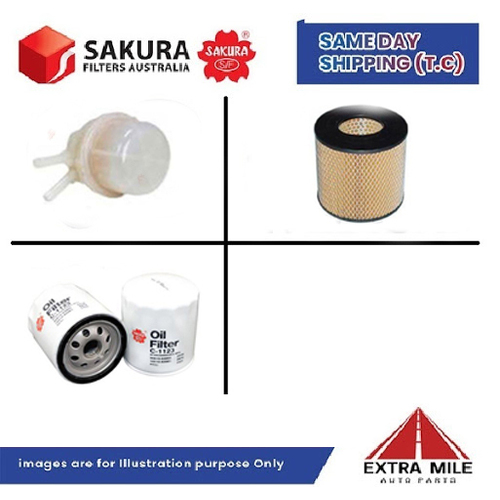 SAKURA Filter Kit For TOYOTA HILUX RN90 22RC cyl4 2.4L Petrol 1993-1997