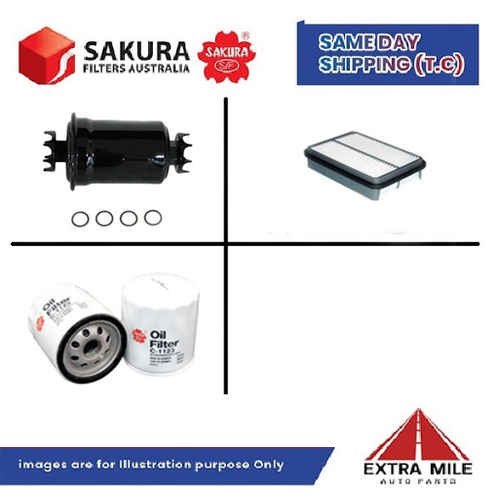 SAKURA Filter Kit For TOYOTA TARAGO TCR20R 272.FE cyl4 2.4L Petrol 1990