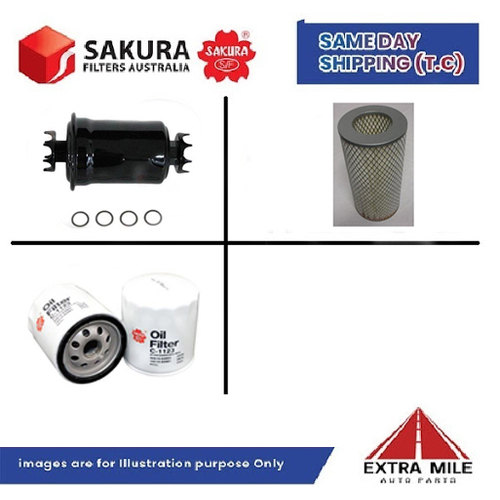 SAKURA Filter Kit For TOYOTA HIACE SBV RCH22R 2RZ-E cyl4 2.4L Petrol 1999-2003