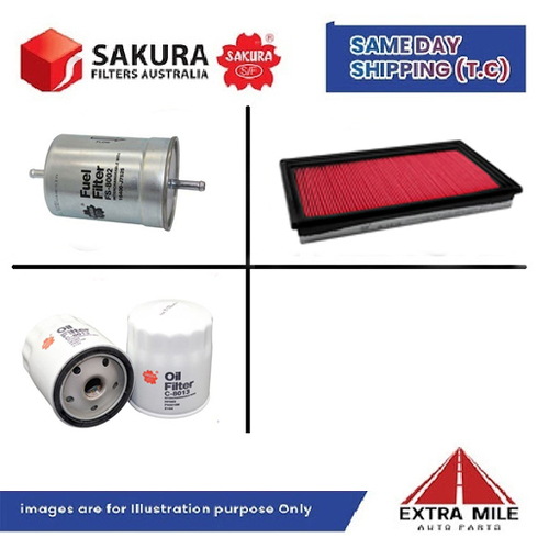 SAKURA Filter Kit For HOLDEN COMMODORE VN VH cyl6 3.8L Petrol 08/1988-01/1989