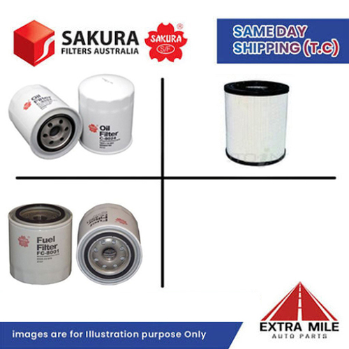 SAKURA Filter Kit For MAZDA B2500 WLMPF cyl4 2.5L Diesel 1996-1999