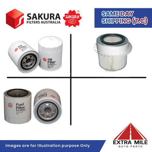 SAKURA Filter Kit For MAZDA E2500 WL cyl4 2.5L Diesel 1999-2003