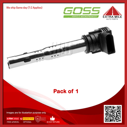 Goss Ignition Coil For Volkswagen Golf 5 1K1,AXW,ABF,BLR,BWA,AXX 2.0L MPFI 4cyl