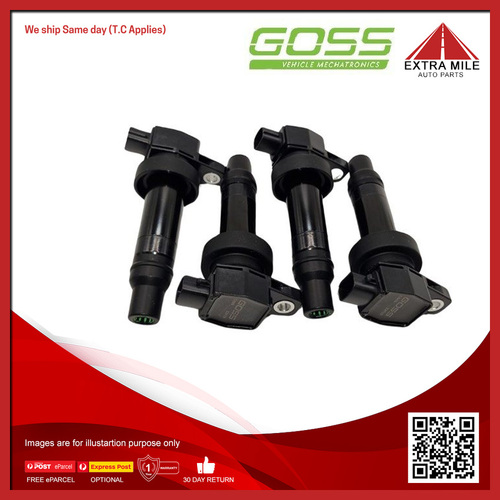 Goss Ignition Coil (4 Pack) For Kia Soul AM 1.6L G4FC 2D/4D Hatchback