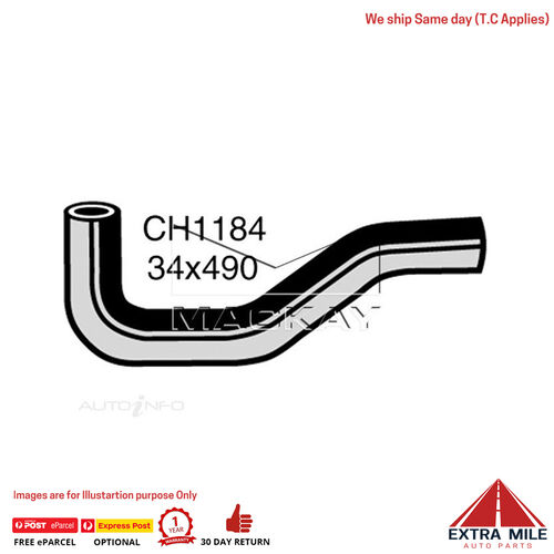 Mackay CH1184 Radiator Upper Hose For Mazda B2000 . 2.0L I4 Petrol Manual/Auto