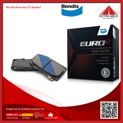 Bendix EURO+ Brake Pad Set Rear For Volkswagen Caddy [2KB 2CJ,2KA 2CH] 1.6L/2.0L