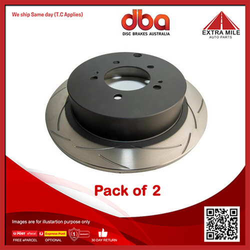 2X DBA Rear Disc Brake Rotor Solid For Mitsubishi Outlander, ASX, Citroen, Ford