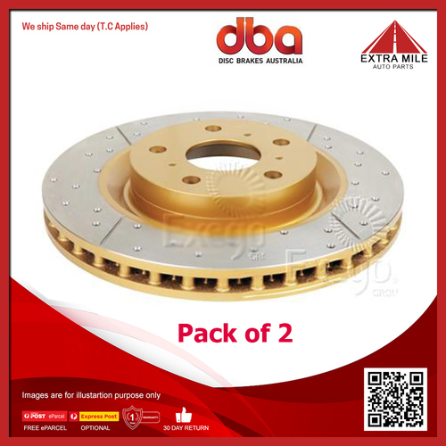 2X DBA Front Street Crossed Drilled & Slotted Disc Rotor For Nissan Pathfinder