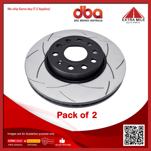 2X DBA Front Disc Brake Rotor Vented For Audi A3 8P 1.6L/1.8L/1.9L/2.0L, 8V 1.4L/1.6L/1.8L