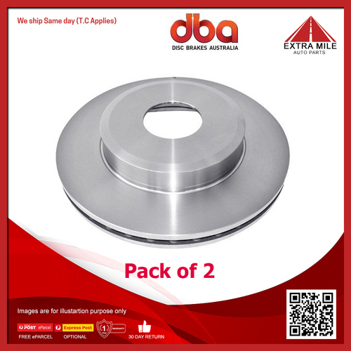 2X DBA Front Street Standard Undrilled Disc Rotor For Ford Fairmont BA, BF 4.0L