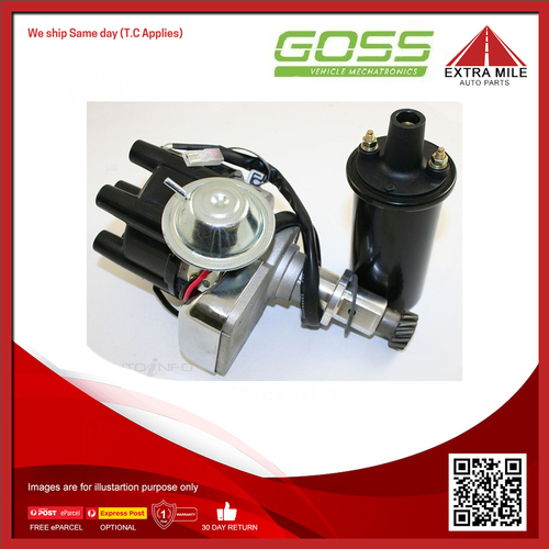 Goss Distributor & Coil Electronic For Holden One Tonner HX HZ WB 3.3L 202 RED HC l6 12V OHV