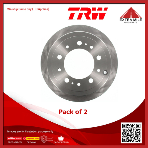 TRW Disc Brake Rotor Pair 329mm Rear For Toyota Land Cruiser J1 4.2L/4.7L UZJ100