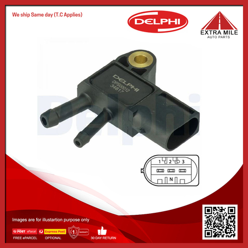 Delphi Exhaust Pressure Sensor 2 Pin For Smart Fortwo 451 0.8L CDi OM 660.950 