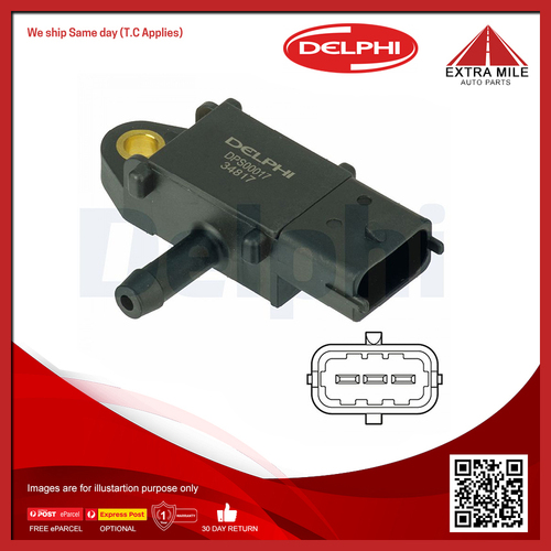 Delphi Exhaust Pressure Sensor 2 Pin For Vauxhall Zafira MK II B 1.7L CDTI