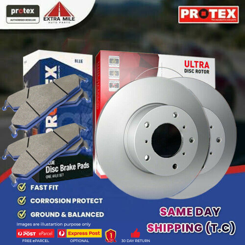 Protex Rear Disc Brake Rotors&Blue Pads for Mazda 3 BK BL 2 0L 2004 2005