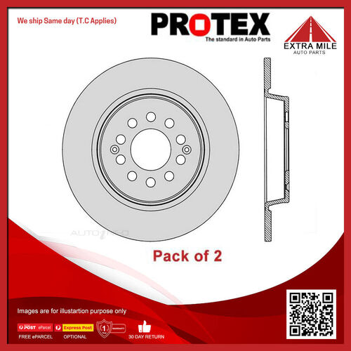 2X Protex Disc Brake Rotor Front For MG ZST 1.3L 1.3 4D SUV Compact