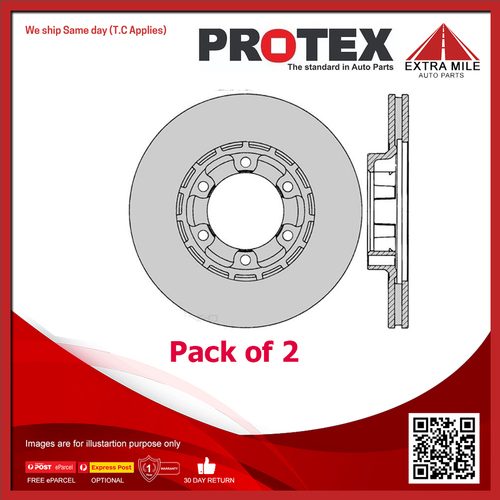 2X Protex Front Disc Brake Rotor For Mitsubishi Pajero NH, NE, NF, NG, XS V6