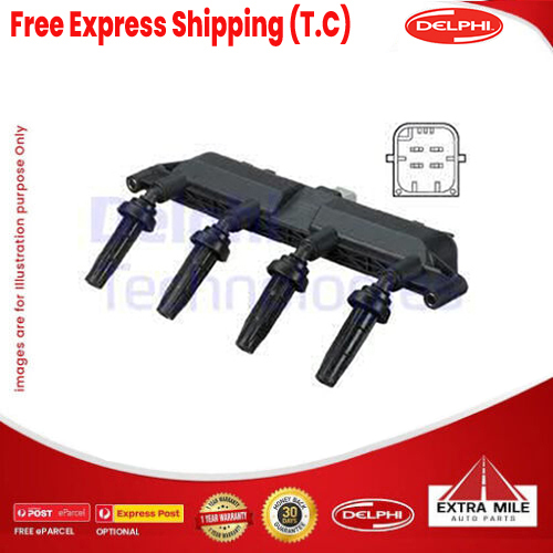 Ignition Coil EURO For PEUGEOT 206 1.4L TU3JP (KFV/KFW/KFX) SOHC [01/02 - 12/07]