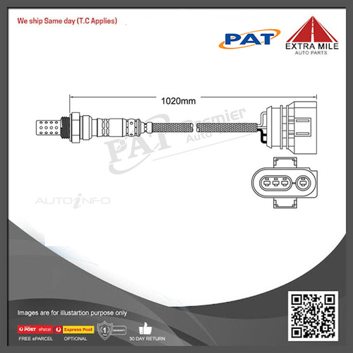 PAT Pre-Cat. Oxygen Sensor For Volkswagen Vento 1.8L,2.0L TBi 4CYL ADZ - EGO-101