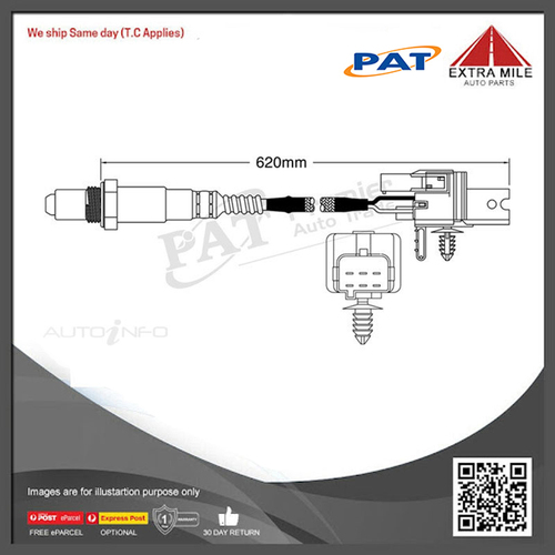 PAT Pre-Cat. Oxygen Sensor For Volvo V70 2.3L,2.0L Turbo 5CYL B5234T4 - EGO-236