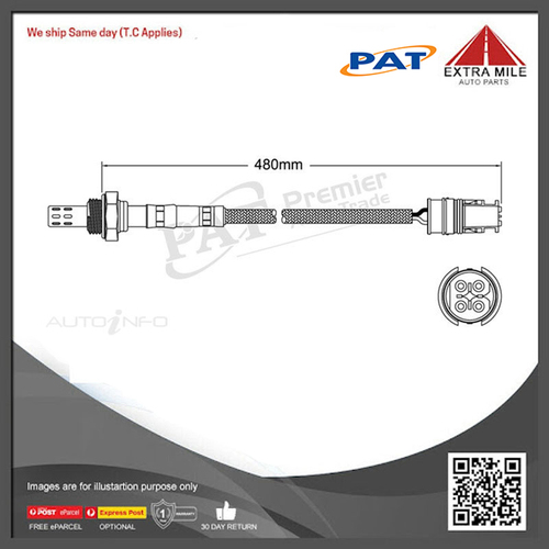 PAT Pre-Cat. Oxygen Sensor For Mercedes Benz S430 W220 4.3L 8CYL M113.941 