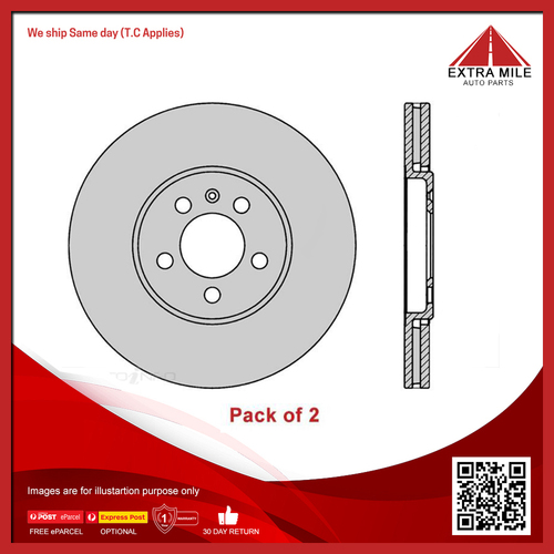 2X Front Brake Disc Rotor For Volkswagen Golf MK3/MK4,Passat B4/B5, Vento Type-3