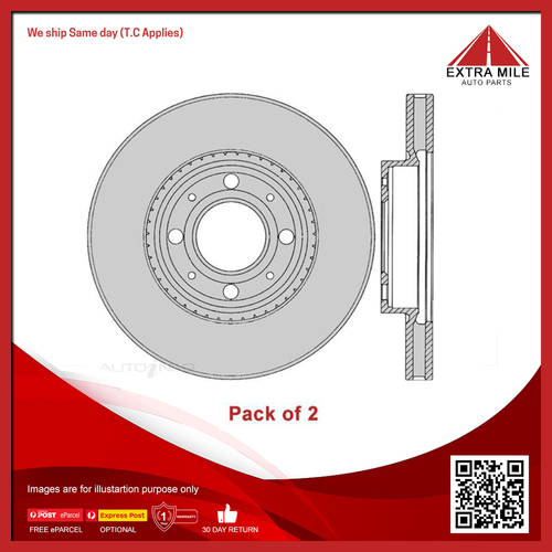 2X Front Brake Disc Rotor For Volvo 850 SE, T-5, T5-R 2.0L/2.3L/2.4L -DR880