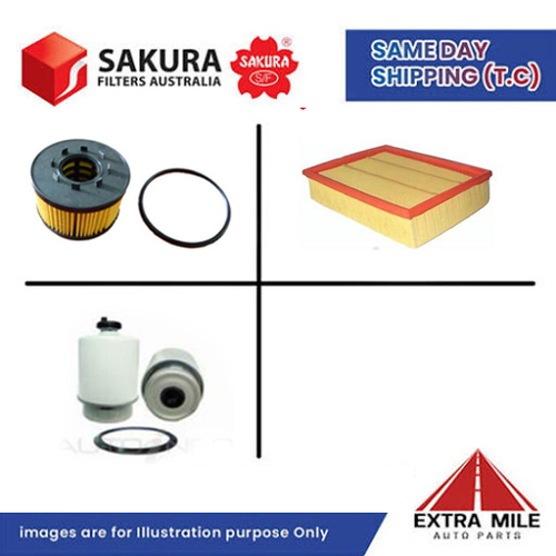 SAKURA Filter Kit For FORD TRANSIT VAN VJ cyl4 2.4L Diesel 2004-2006